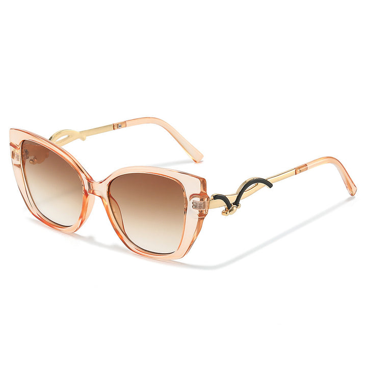 Oversized Geometric Cat-Eye Sunglasses with Gold Accents Stornfield