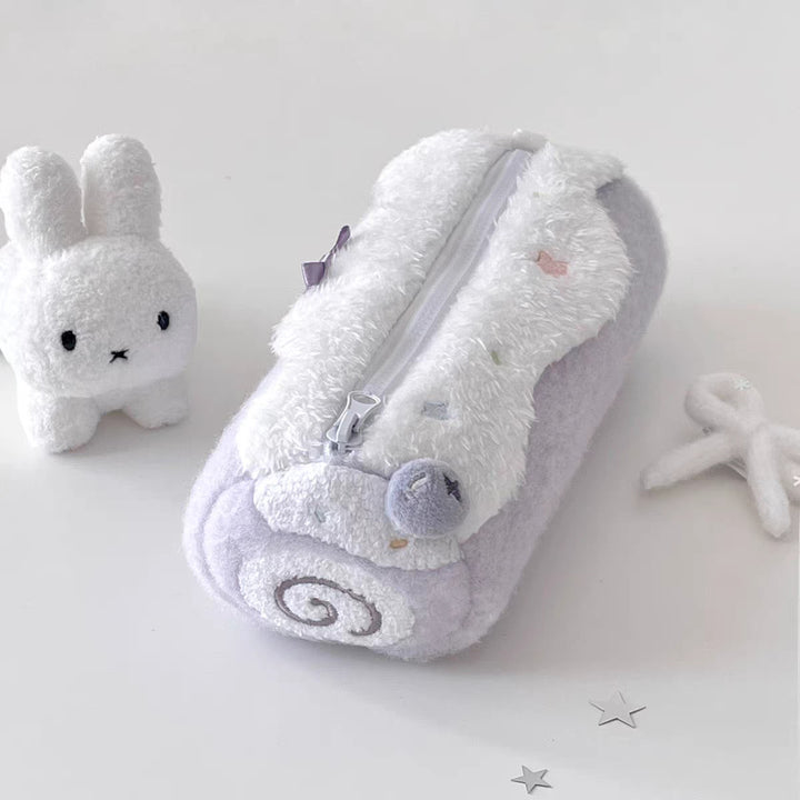 Plush Dessert-Themed Zippered Pencil Pouch