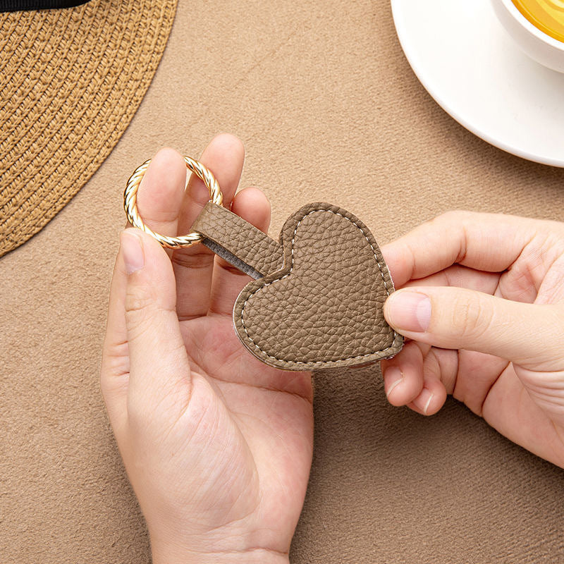 Heart-Shaped Leather Keychain Stornfield