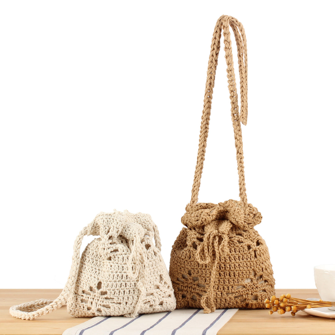Handmade crochet shoulder bag with floral design Stornfield