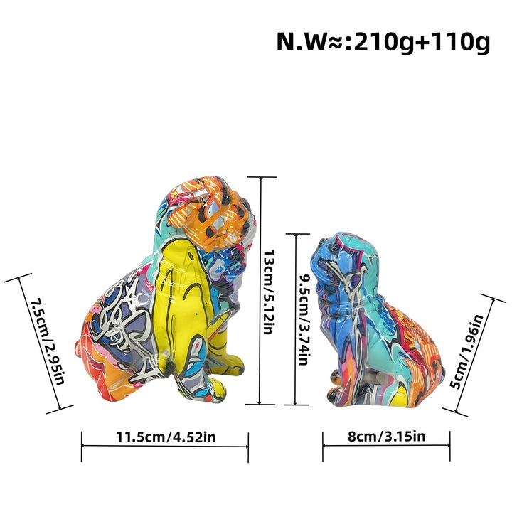 Creative bulldog figurine made of hand-painted resin Stornfield