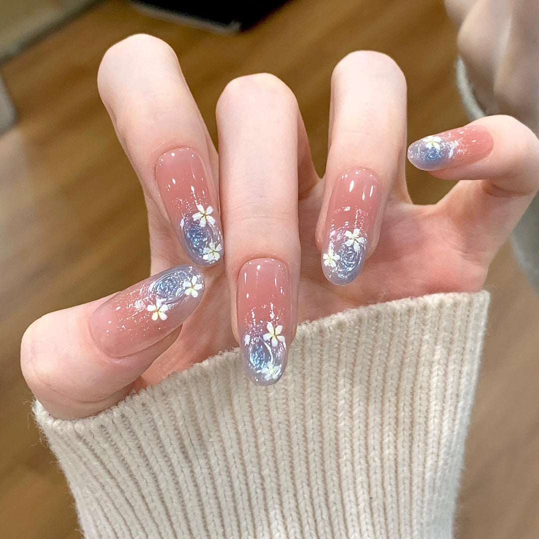 Glamorous Artificial Nails with Floral Design Stornfield