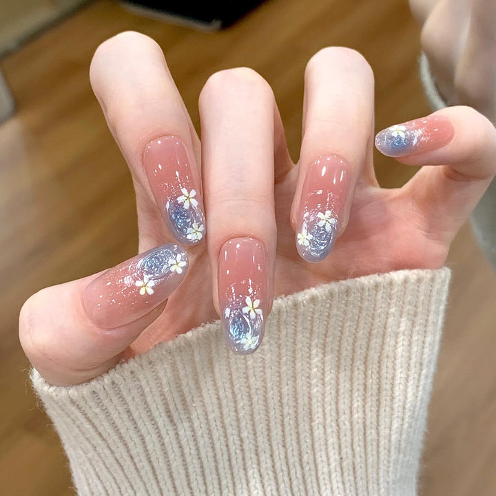 Glamorous Artificial Nails with Floral Design Stornfield
