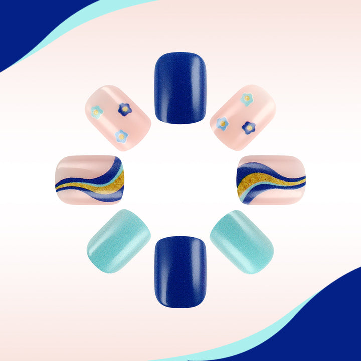Artistic Floral Acrylic Press-On Nails Stornfield