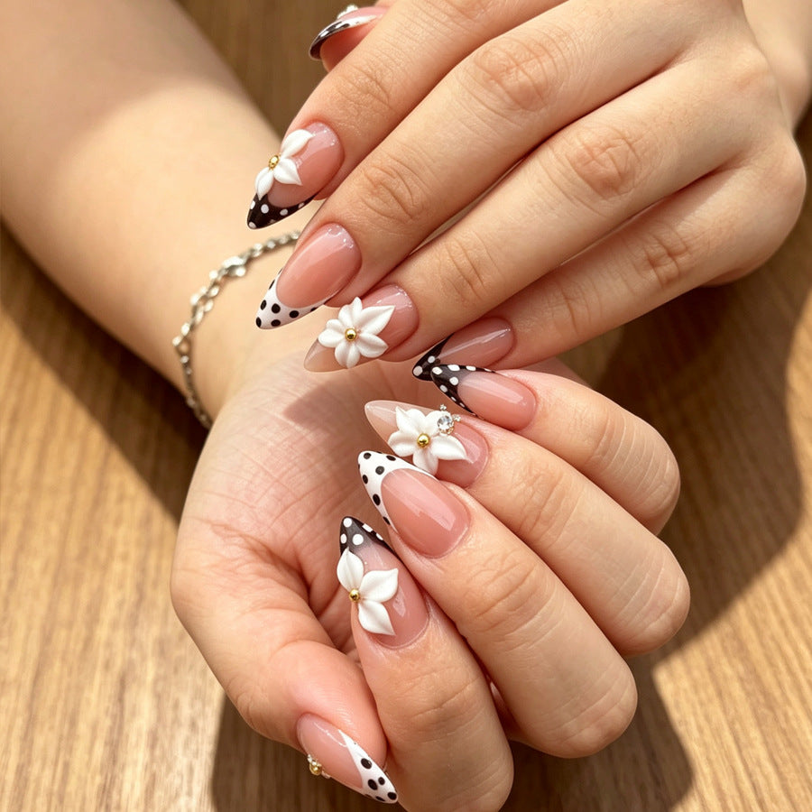 Artistic Floral Stiletto Press-On Nails Stornfield