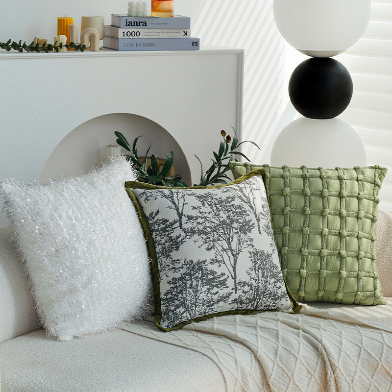 Decorative pillow with floral tree design