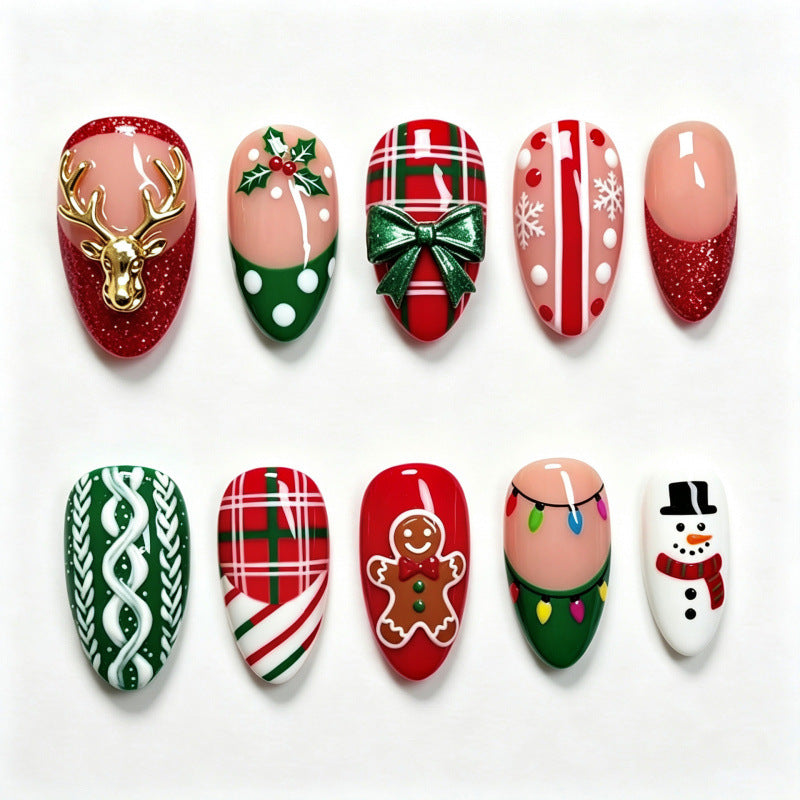 Festive Holiday-Inspired Press-On Nail Set