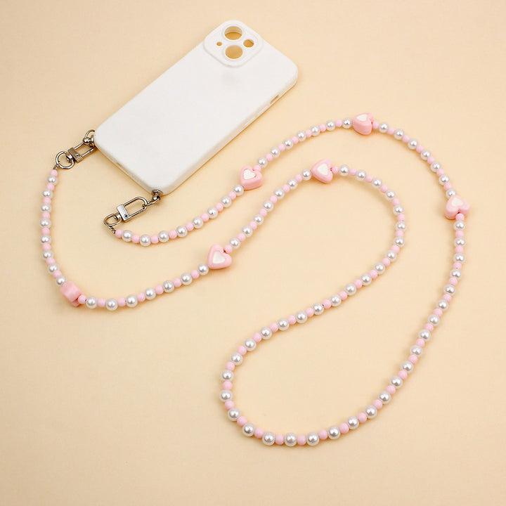 Heart-Embellished Beaded Eyewear Chain Stornfield