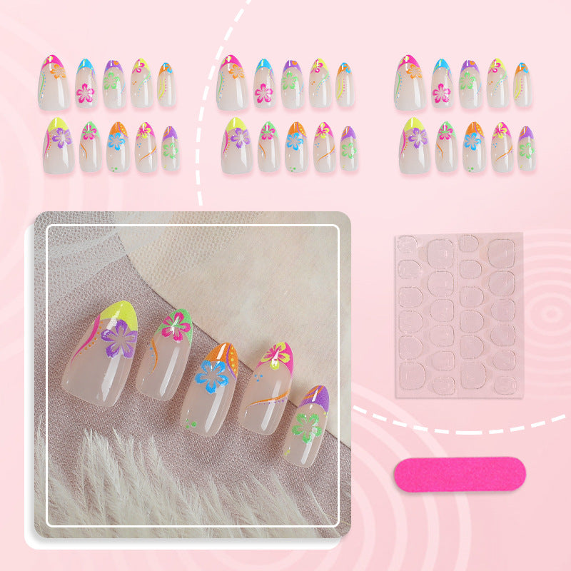 Exotic Floral Press-On Nail Art Stornfield