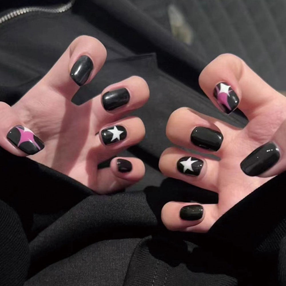 High-gloss artificial nails with rose effect Stornfield
