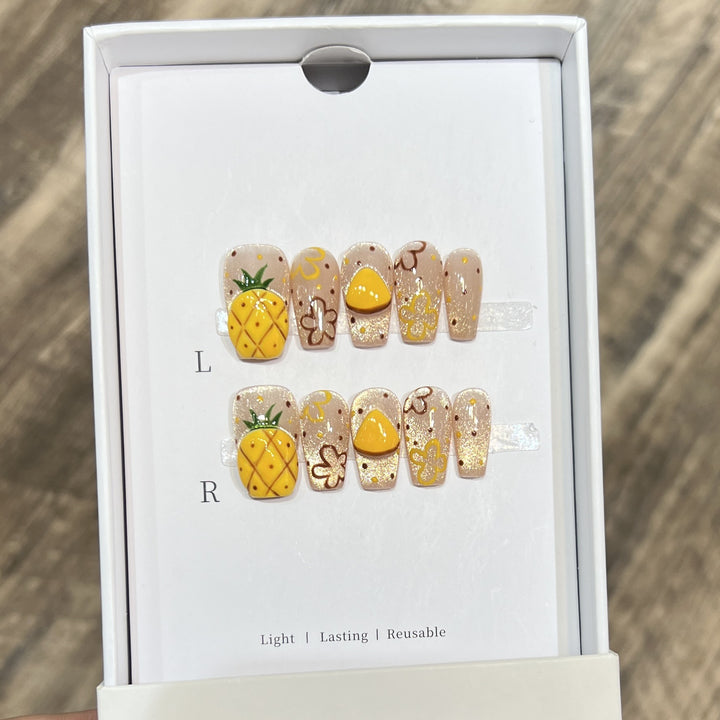 Tropical Fruit-Themed Press-On Nail Set Stornfield
