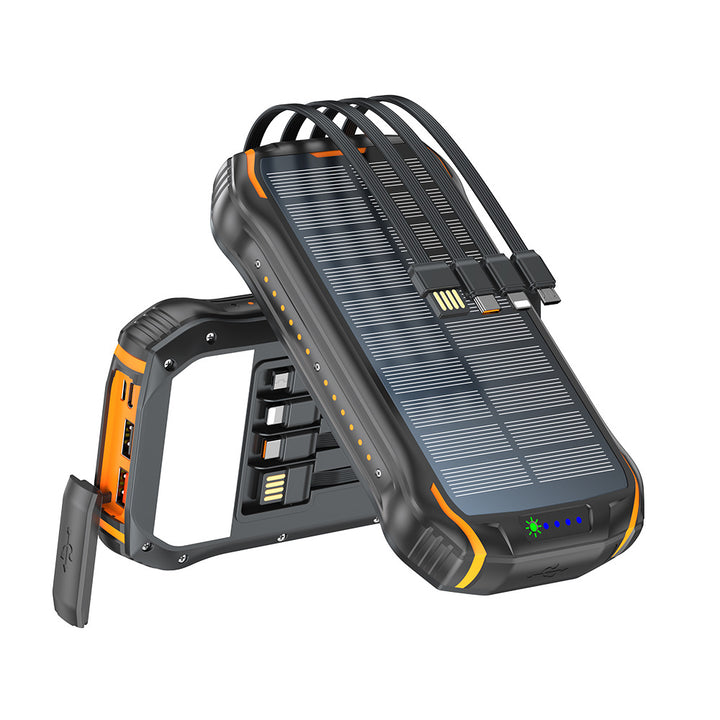 Portable solar power bank with multifunctional charging ports and robust housing Stornfield