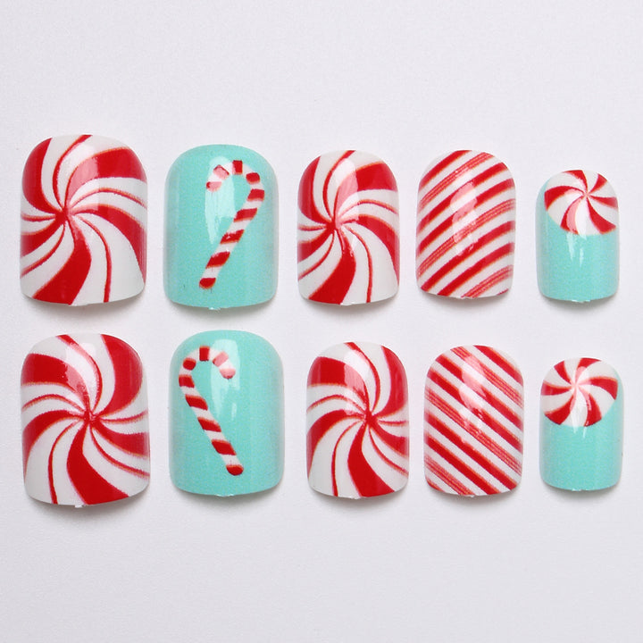 Festive Candy Cane Press-On Nails Stornfield