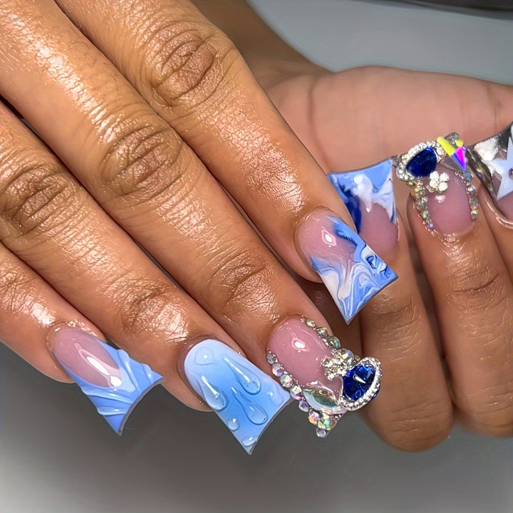 Artistic Water Droplet Press-On Nails Stornfield