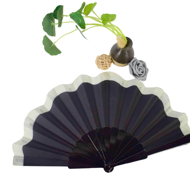 Women's stylish fan made of wood and satin Stornfield