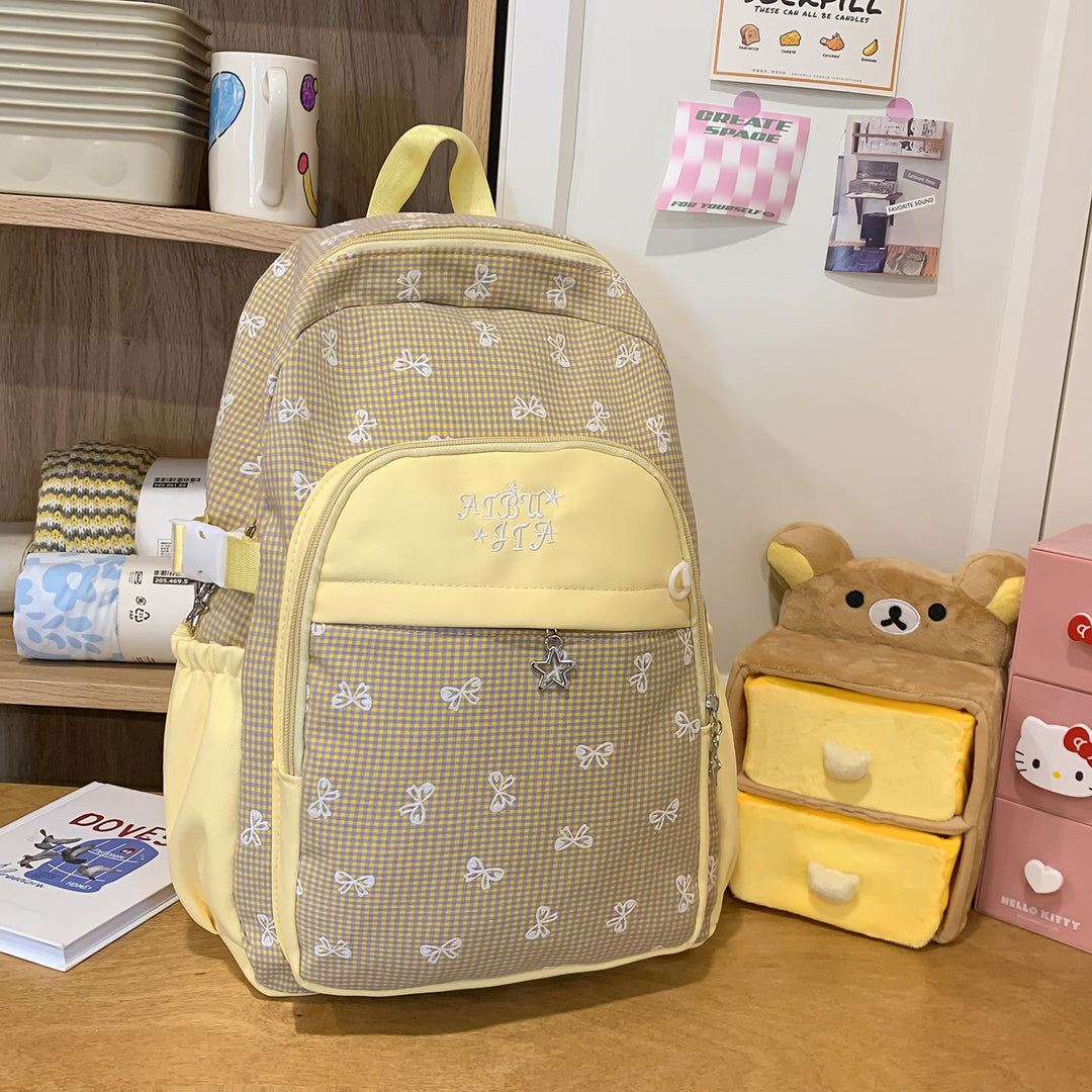 Stylish Checker Patterned Backpack Stornfield