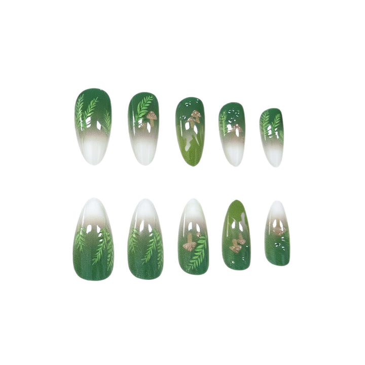 Elegant Leaf-Inspired Stiletto Nail Enhancements Stornfield