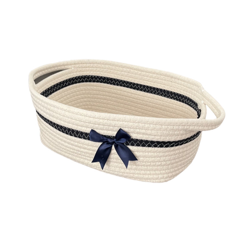 Women's decorative storage basket with bow accent Stornfield