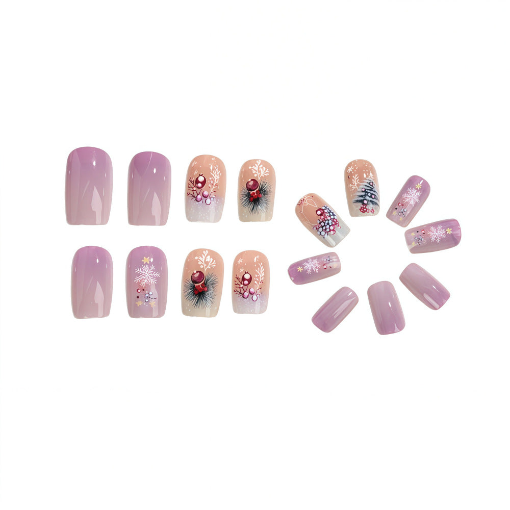 Artificial nails in festive winter design Stornfield