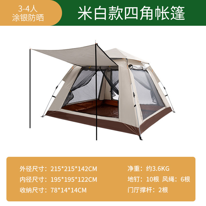 Camping tent with spacious interior and expandable sun protection Stornfield
