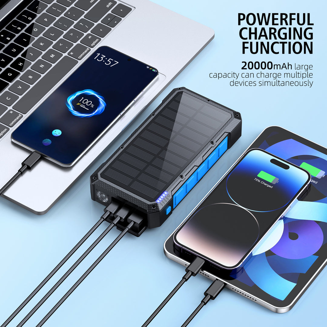 Solar Powerbank with Fast Charging Function and Integrated Flashlight Stornfield