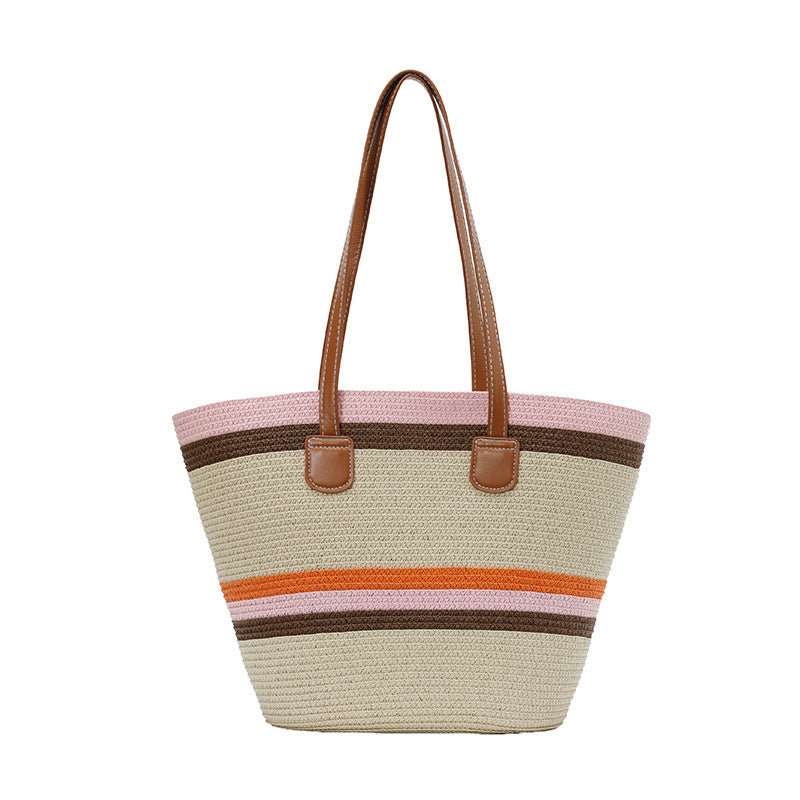 WoColorful Straw Beach Tote Bag Stornfield
