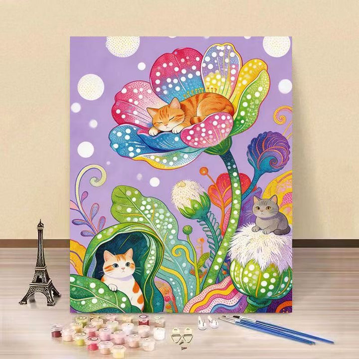 Cat-Themed DIY Paint by Numbers Canvas Kit Stornfield