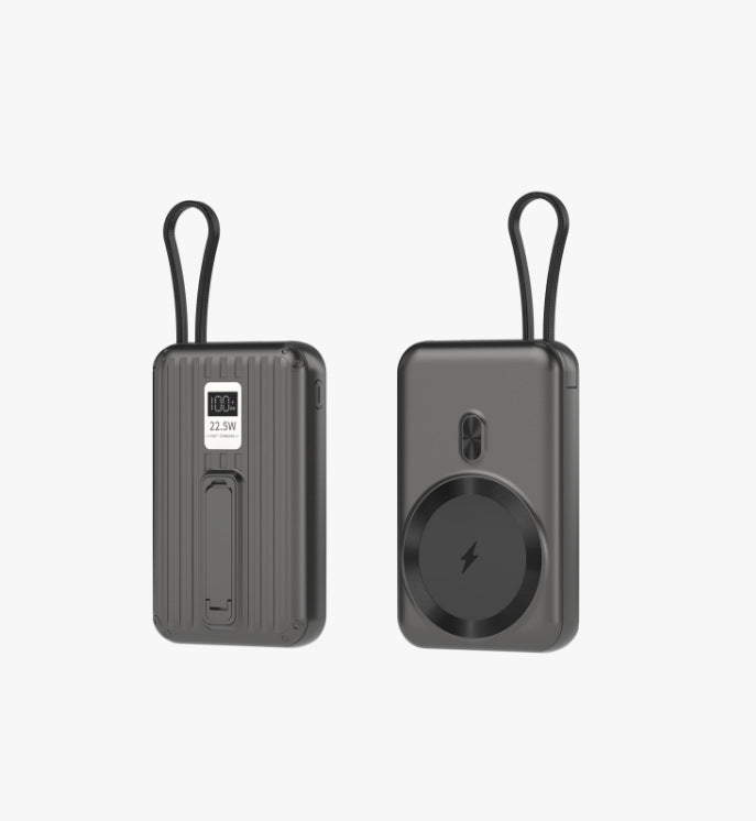 Portable power bank with integrated magnetic charger and digital display Stornfield