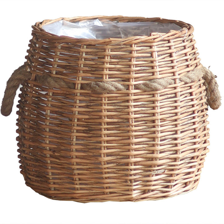 Rustic storage basket with hemp handles Stornfield