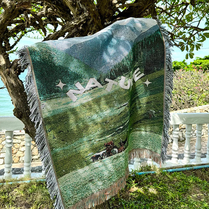 Scenic Landscape Woven Throw Blanket