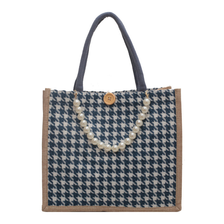 Houndstooth Patterned Tote Bag