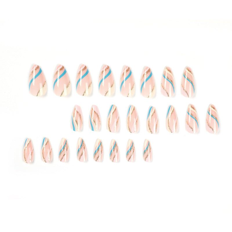 Artistic nail art with metallic accents and abstract designs Stornfield