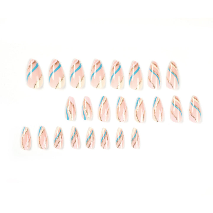 Artistic nail art with metallic accents and abstract designs Stornfield
