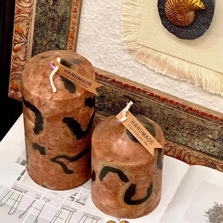Handmade Decorative Leopard Print Candles