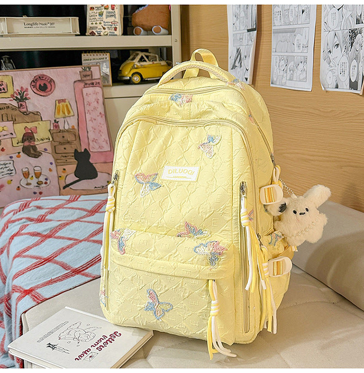 Floral Embroidered Durable School Backpack Stornfield