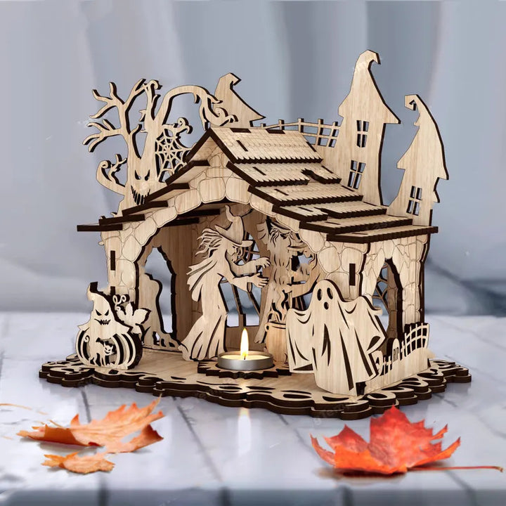 3D Halloween-Themed Wooden Decor