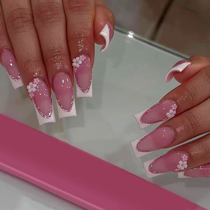Elegant artificial nails with floral design Stornfield