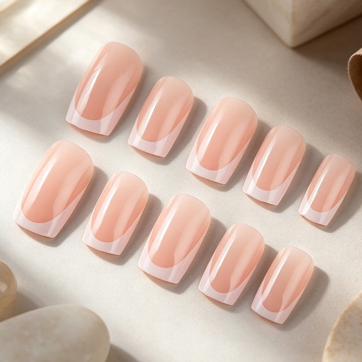 Elegant French Tip Press-On Nails Stornfield
