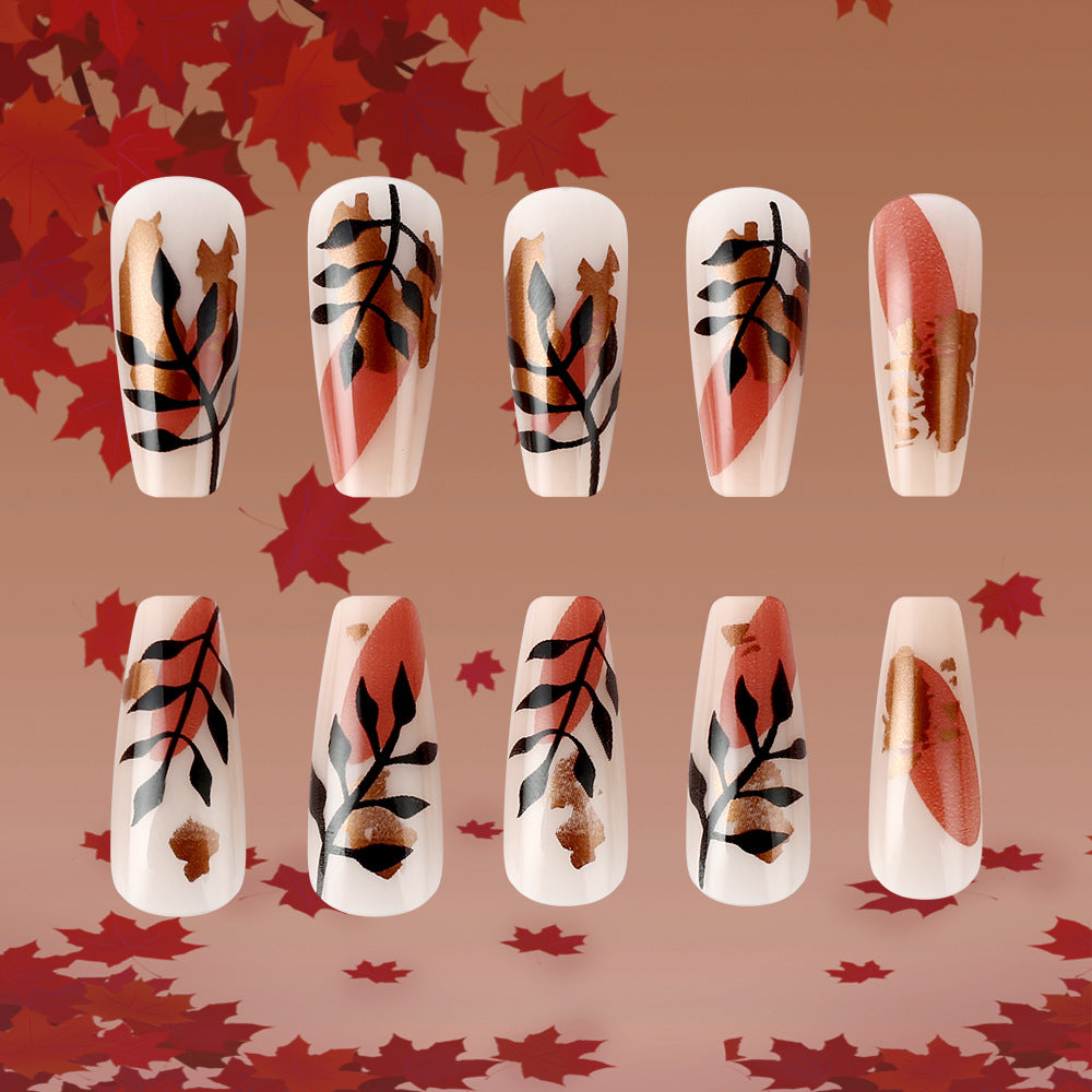 Artistic Autumn Leaf Press-On Nails Stornfield