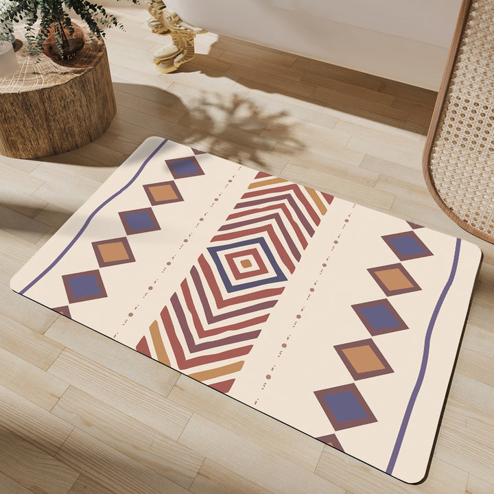 Stylish Geometric Pattern Bathroom Mat Stornfield