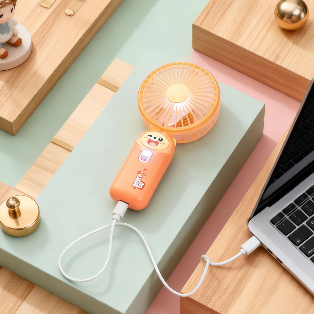 Women's portable handheld fan with cute bear design Stornfield