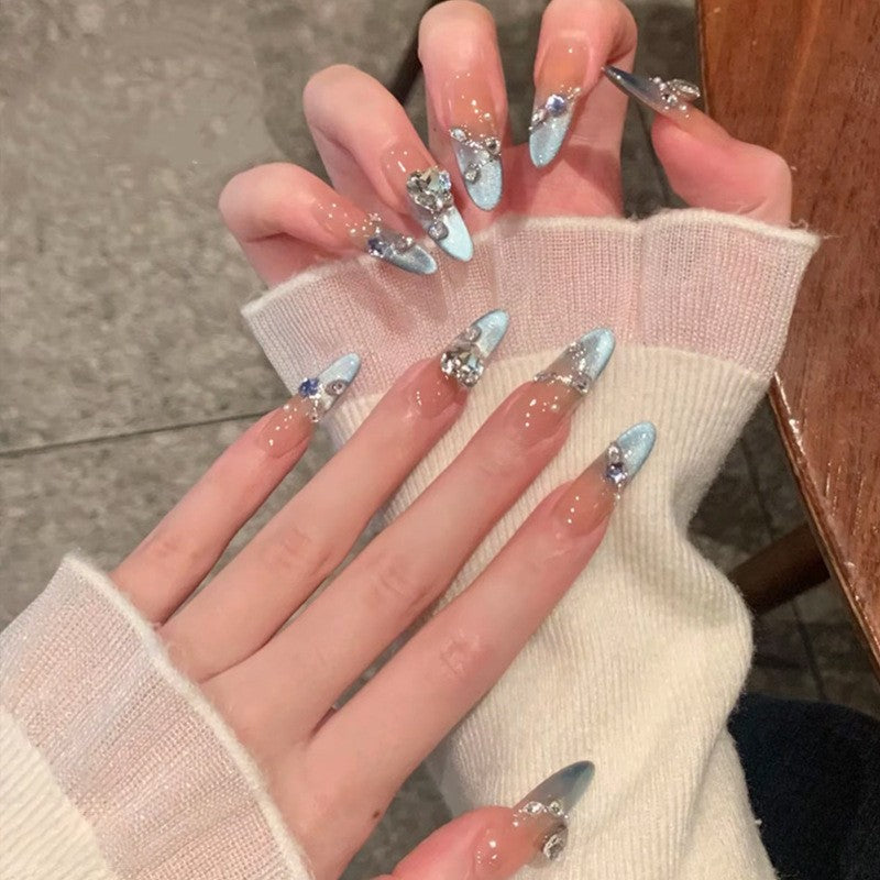 Artificial nail set with elegant tips and crystal accents Stornfield