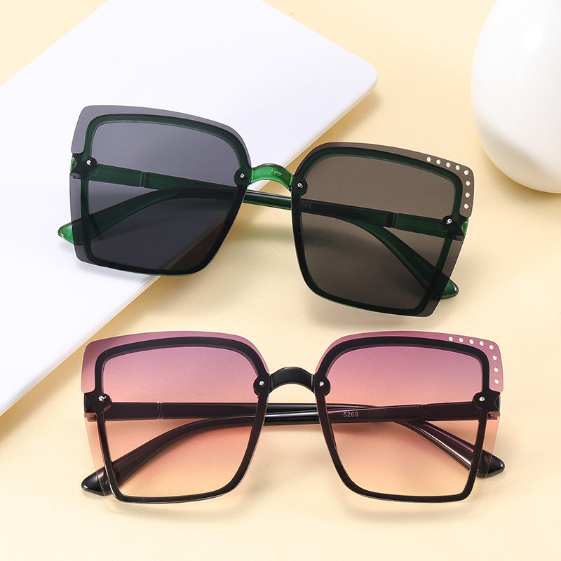 Ladies Square Sunglasses with Sparkling Frame Accents Stornfield