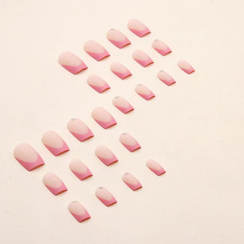 Nail set with elegant French design and glitter accents Stornfield
