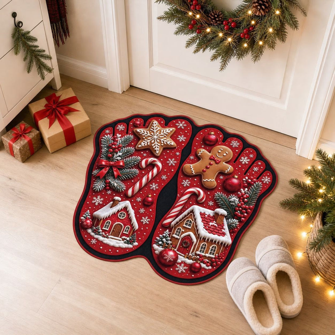 Gingerbread-Themed Decorative Bath Mat