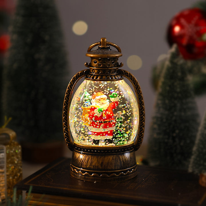 Nostalgic Christmas lantern with snowman scene Stornfield