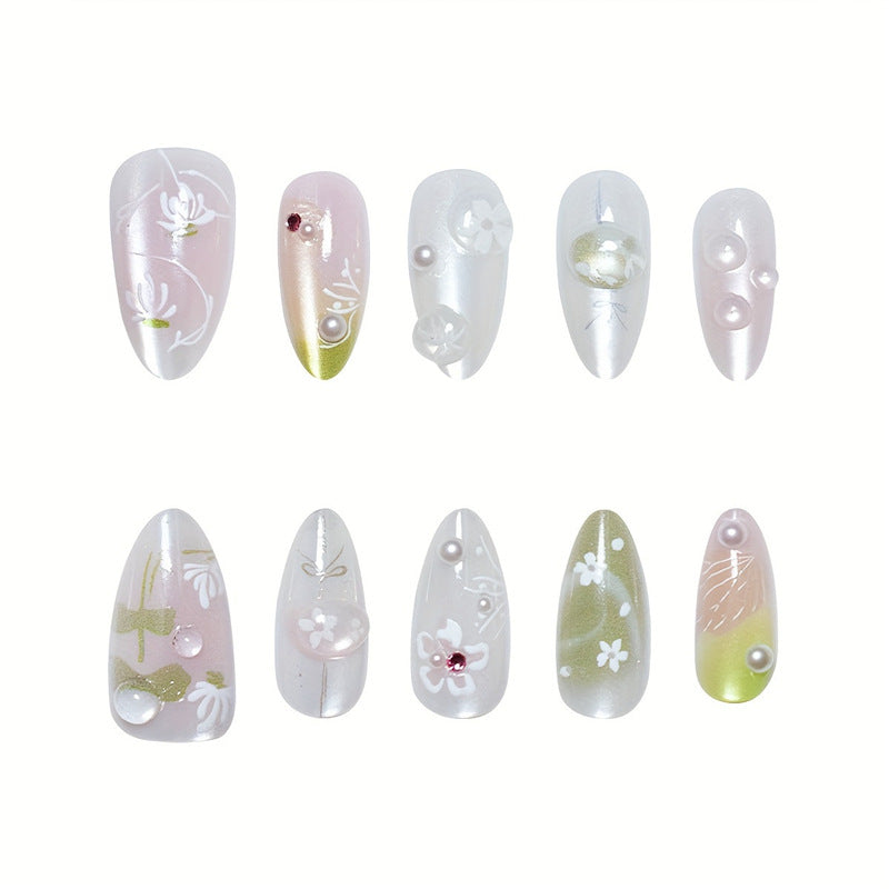 Floral Elegance Press-On Nail Set Stornfield