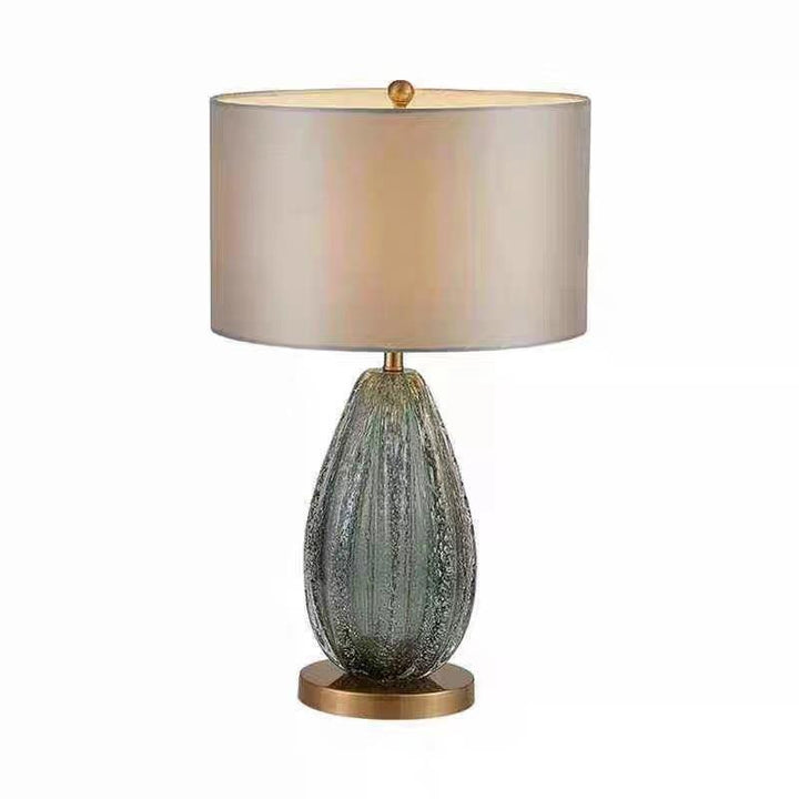 Textured Glass Table Lamp with Elegant Metal Shade
