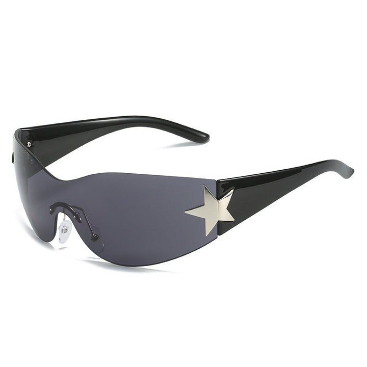 Fashion-Forward Shield Sunglasses with Star Accent Stornfield