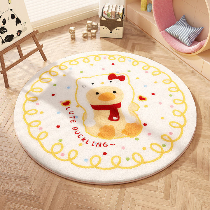 Playful Bow-Patterned Round Area Rug
